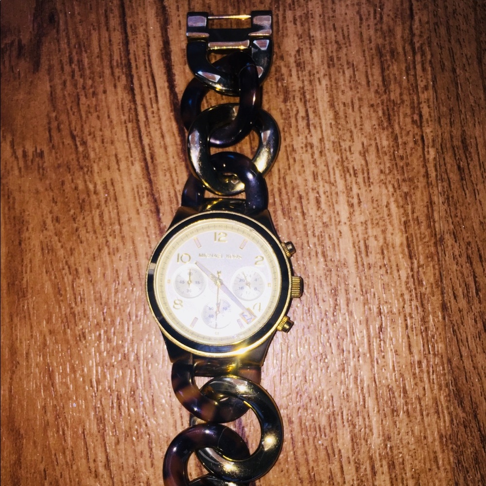 Michael Kors gold and tortoise shell watch